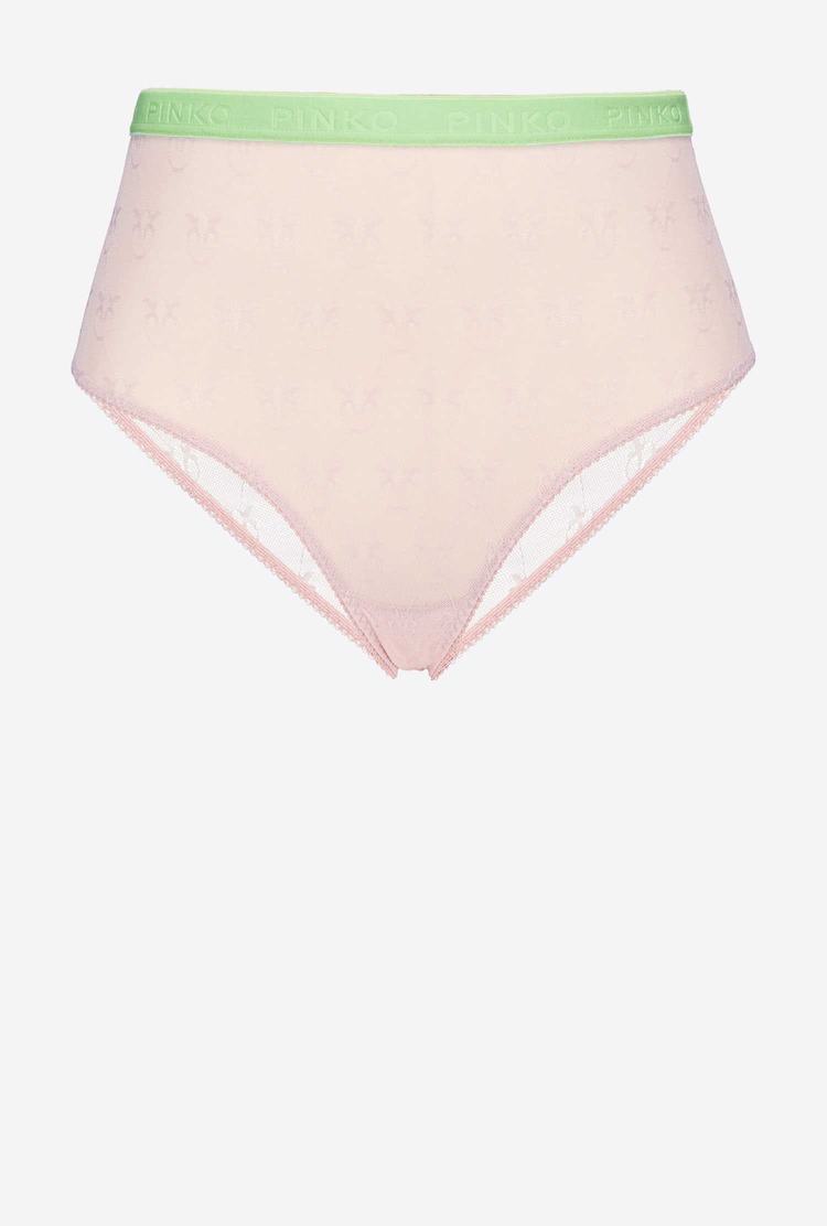 Women's Pinko High-waisted Lace Briefs Lingerie Pink/Green | Canada-92051349