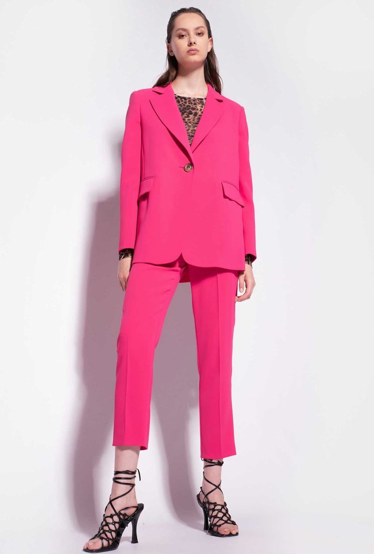 Women's Pinko High-waisted Stretch Crêpe Pants Fuchsia Purple | Canada-17945029