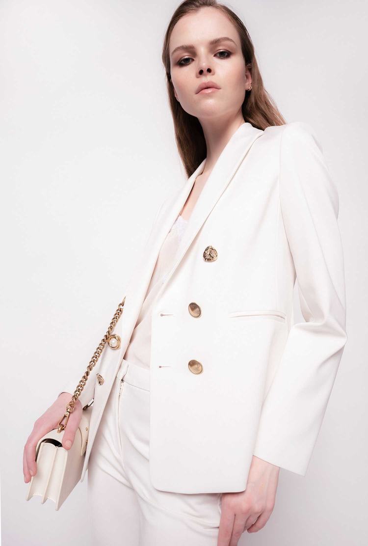 Women's Pinko Jewel Buttons Blazers Beige | Canada-70456199