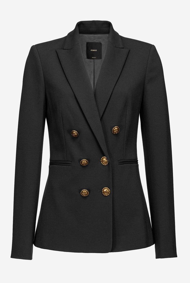 Women's Pinko Jewel Buttons Blazers Black | Canada-53782469