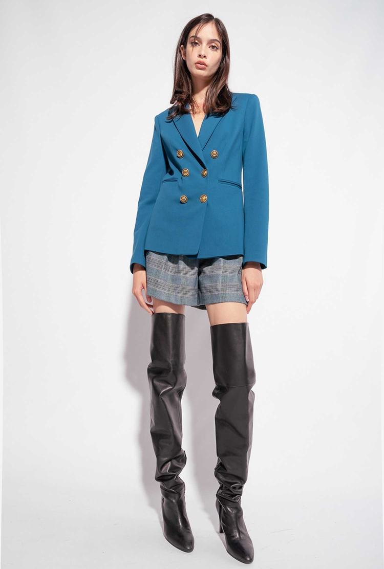Women's Pinko Jewel Buttons Blazers Blue | Canada-65471089