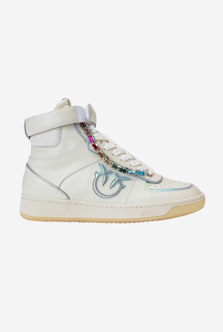 Women's Pinko Jewel Detail Sneakers White | Canada-71094829