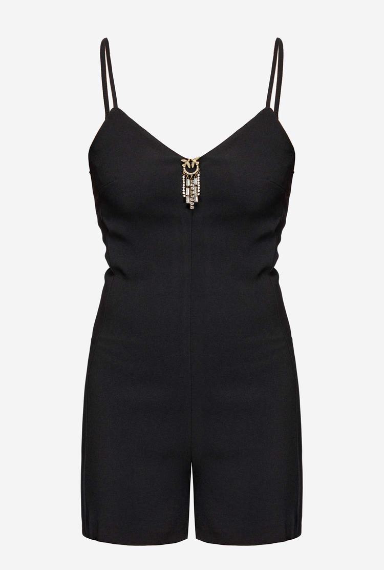 Women's Pinko Jewel Embellishment Dress Black | Canada-72148359
