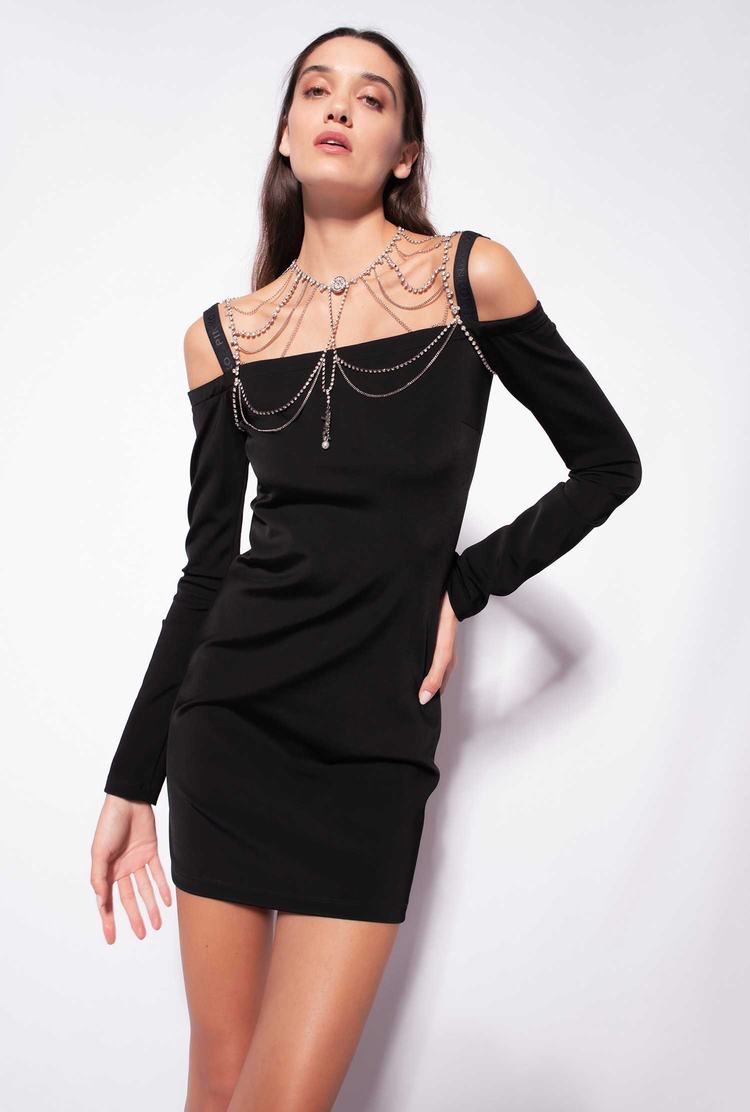 Women's Pinko Jewel Mini Dress Black | Canada-06487359