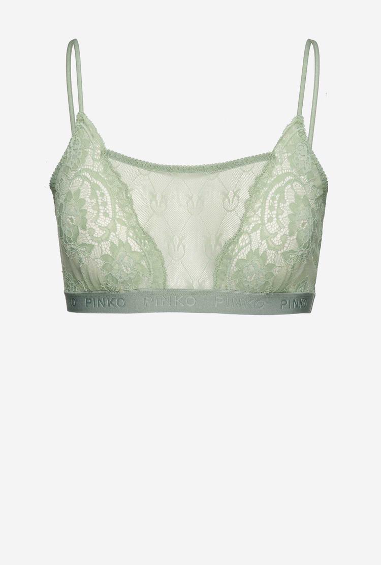 Women's Pinko Lace Bandeau Bra Lingerie Green | Canada-15274899
