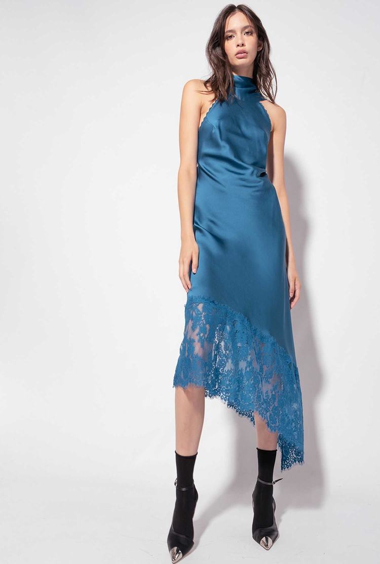 Women's Pinko Lace Dress Blue | Canada-10596239