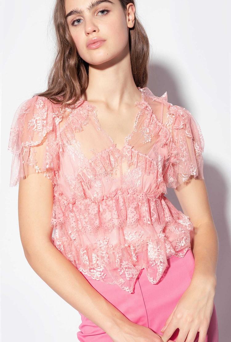 Women's Pinko Lace Tanks Rose | Canada-49105689