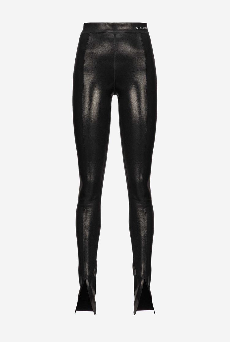Women's Pinko Laminated Pants Black | Canada-89372459