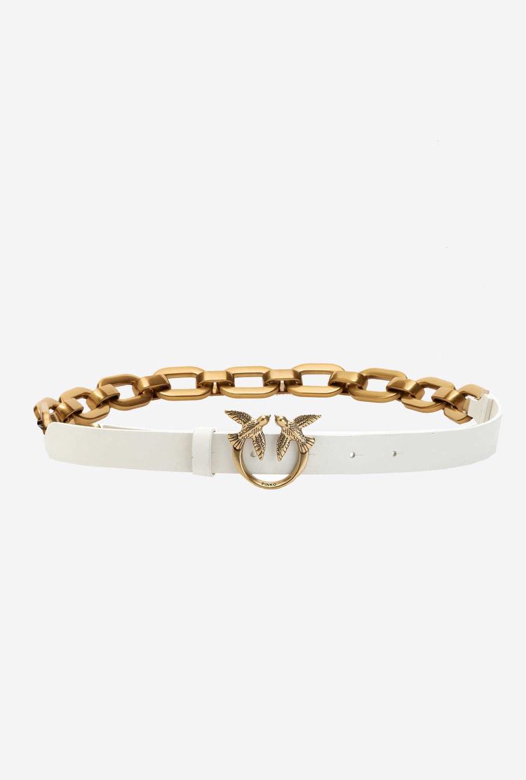 Women's Pinko Large Chain Belts Beige Gold | Canada-87035929