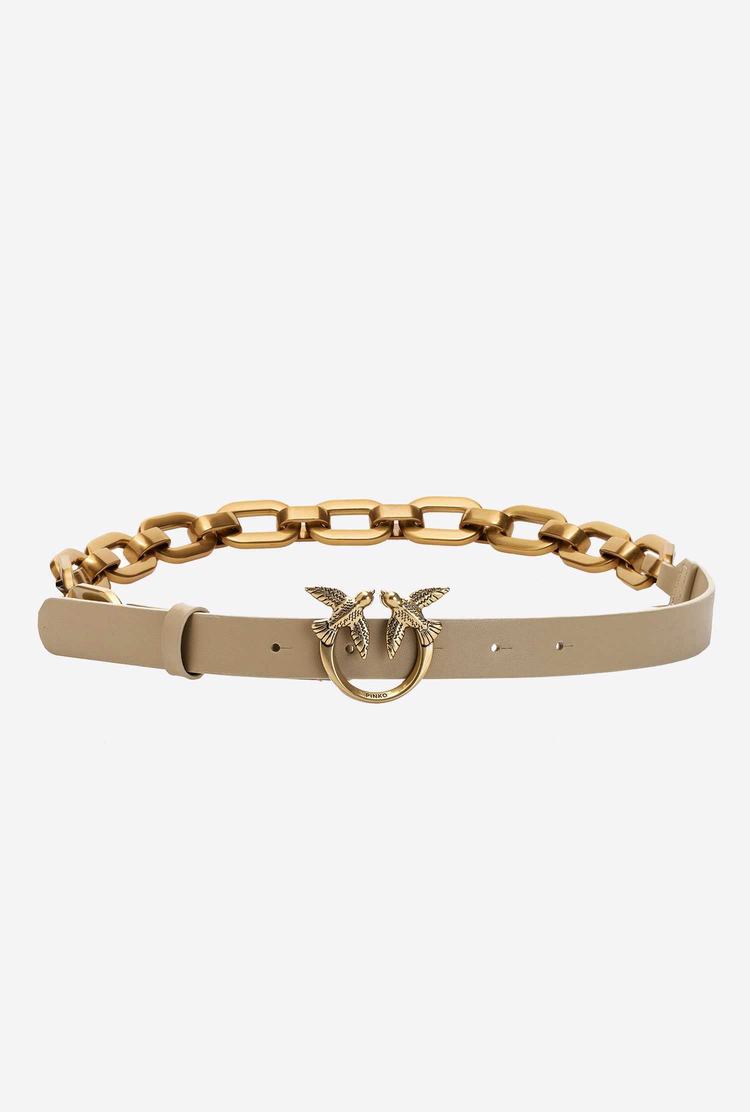 Women's Pinko Large Chain Belts Brown Gold | Canada-09542139