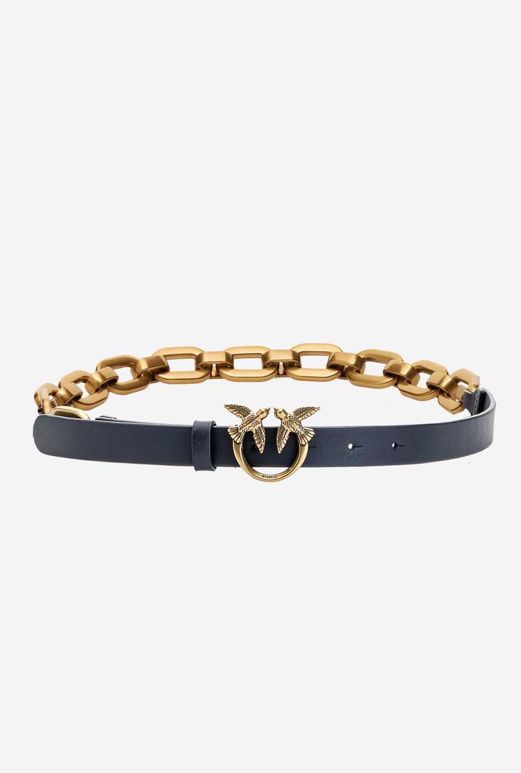 Women's Pinko Large Chain Belts Navy Blue Gold | Canada-02176499