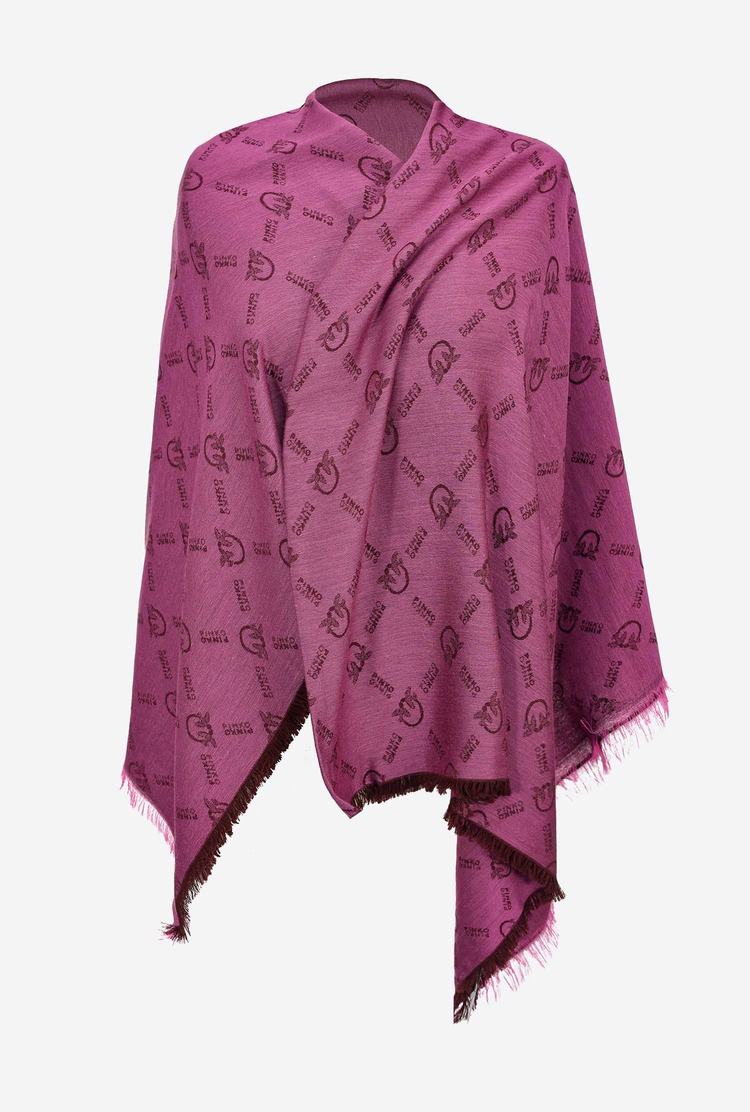 Women's Pinko Large Monogram Scarves Fuchsia | Canada-96370529