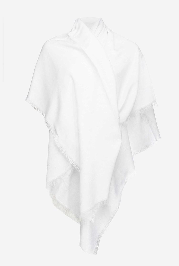 Women's Pinko Large Monogram Scarves White | Canada-10562799