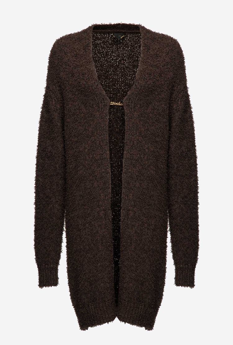 Women's Pinko Logo Hook Cardigan Brown | Canada-89613529