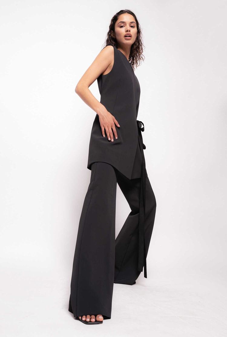 Women's Pinko Loose-fitting Cady Pants Black | Canada-69572419