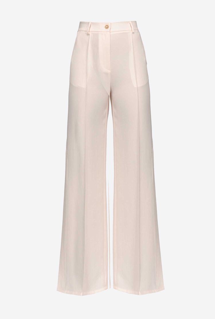 Women's Pinko Loose-fitting Flowing Crepe Pants White | Canada-07845169
