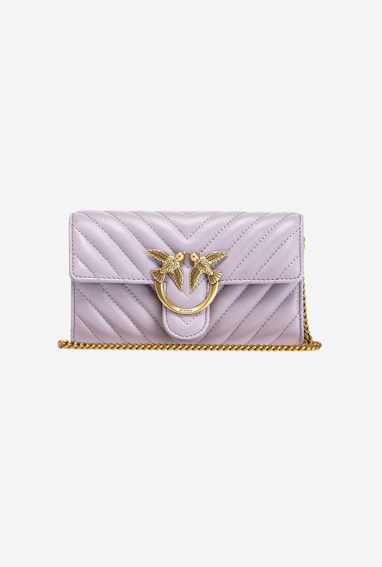 Women's Pinko Love Bag Chevron Purses Grey Gold | Canada-27619589