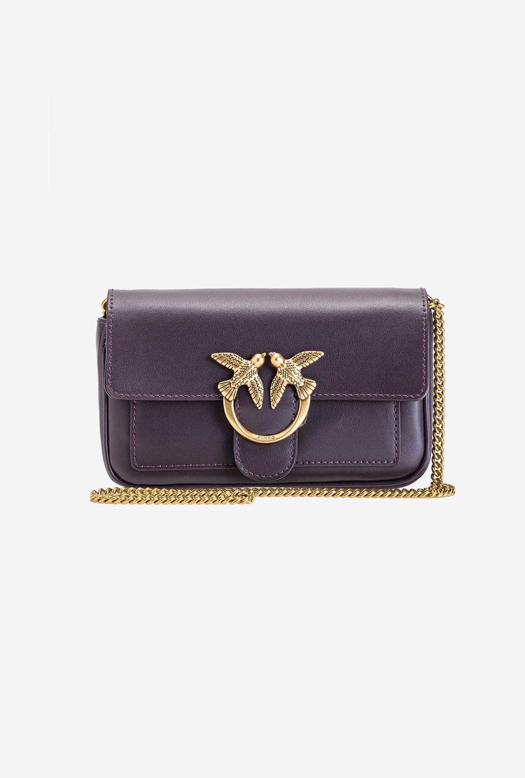 Women's Pinko Love Bag Pocket Simply Crossbody Bags Purple Gold | Canada-13967489