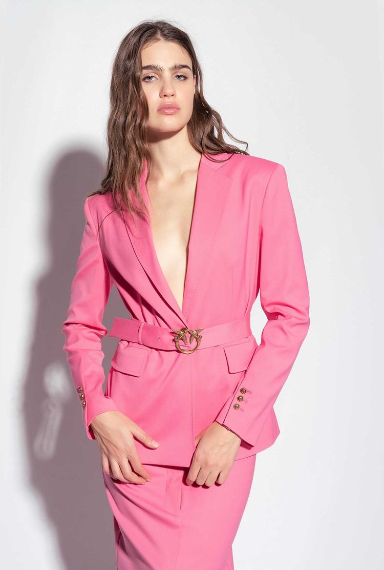 Women's Pinko Love Birds Blazers Pink | Canada-76981029