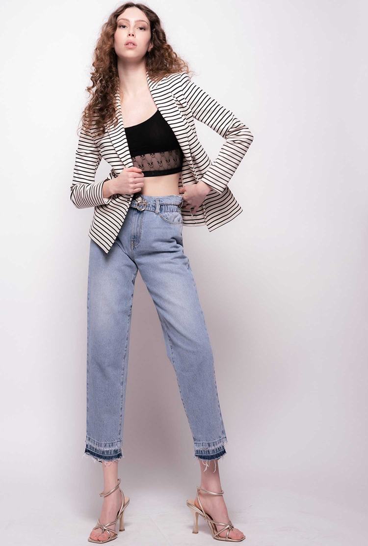 Women's Pinko Love Birds Jeans Grey Blue | Canada-87062419