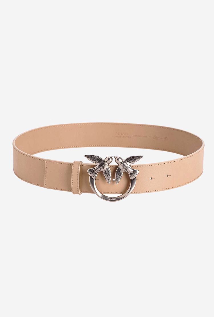 Women's Pinko Love Birds Leather Belts Beige | Canada-87140699