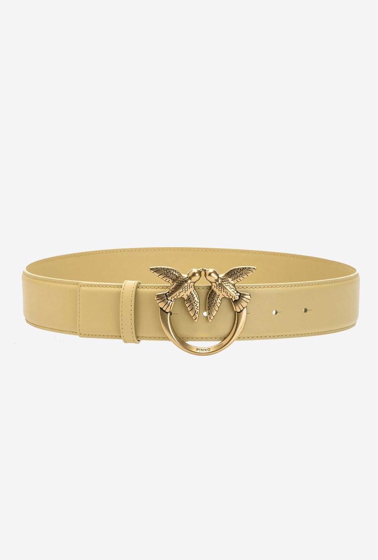 Women's Pinko Love Birds Leather Belts Gold | Canada-32690819