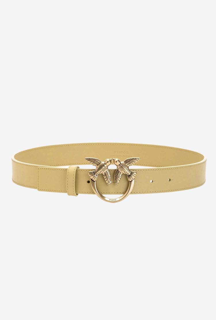 Women's Pinko Love Birds Leather Belts Gold | Canada-81025499