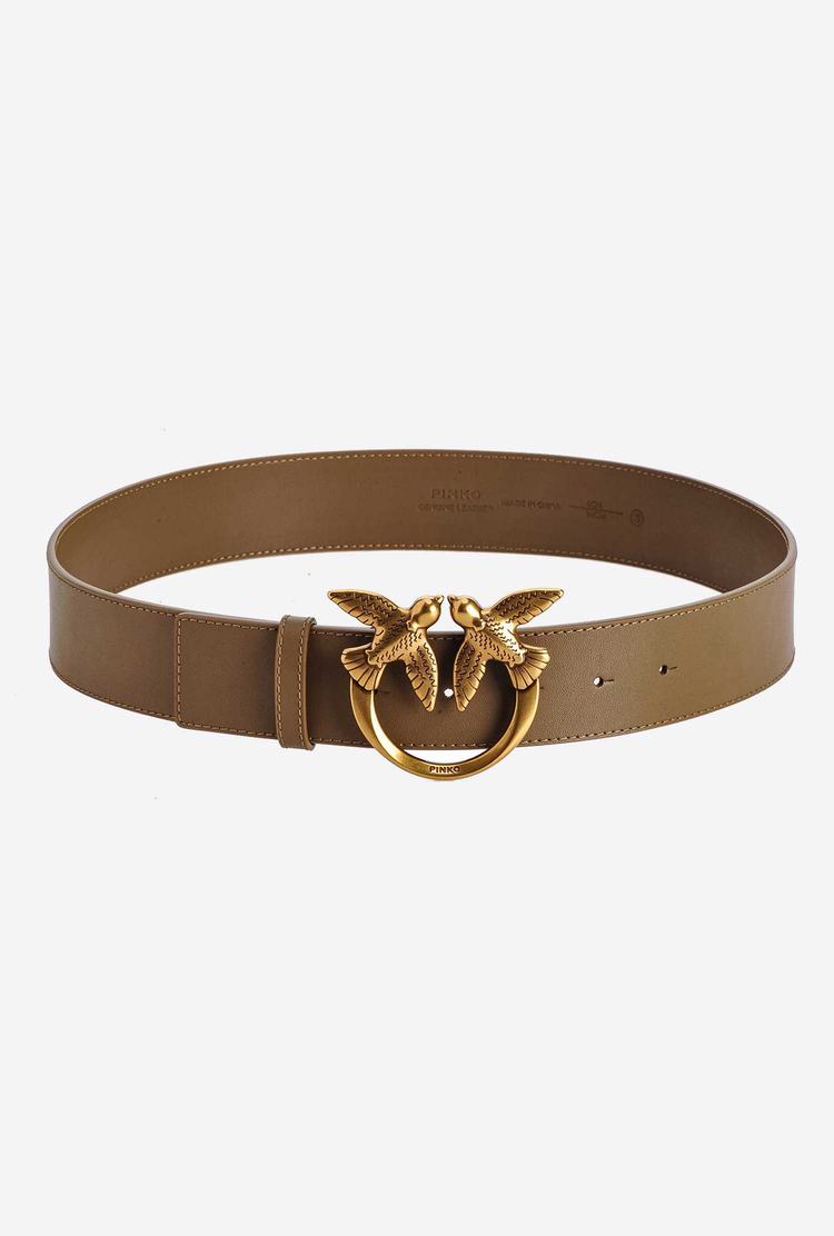 Women's Pinko Love Birds Leather Belts Grey | Canada-97806149