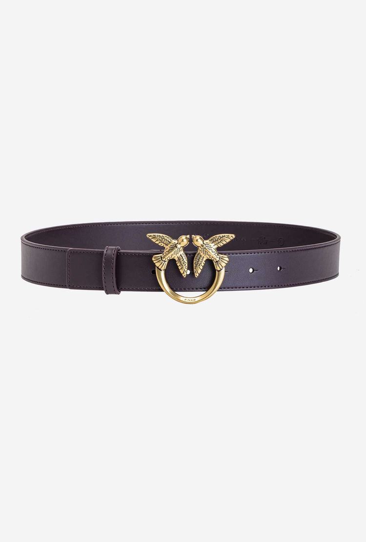 Women's Pinko Love Birds Leather Belts Purple Gold | Canada-81396249