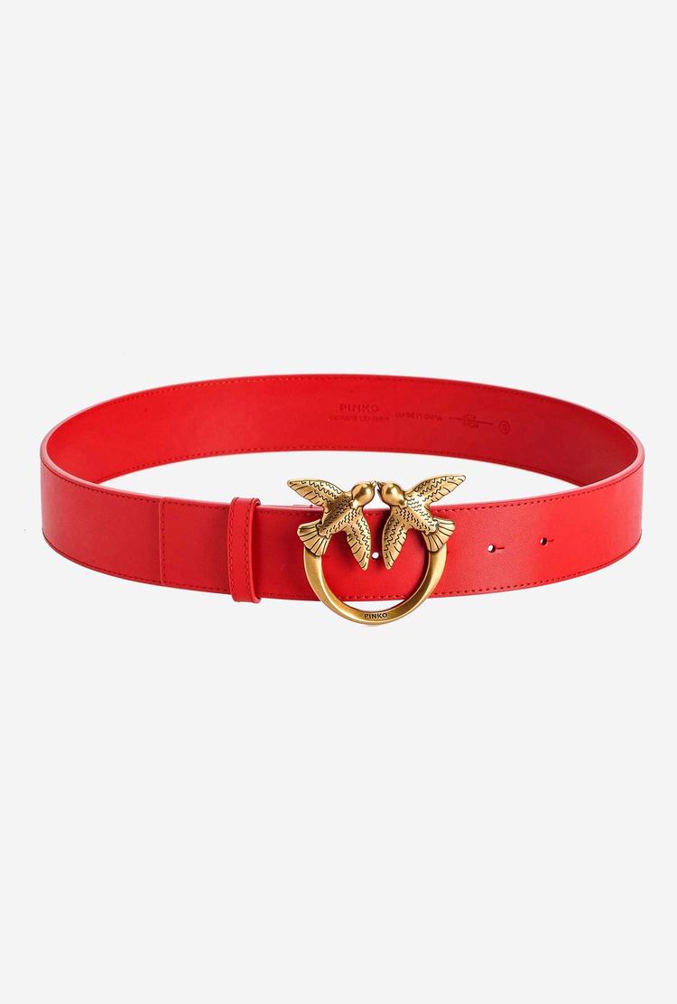 Women's Pinko Love Birds Leather Belts Red | Canada-29187459