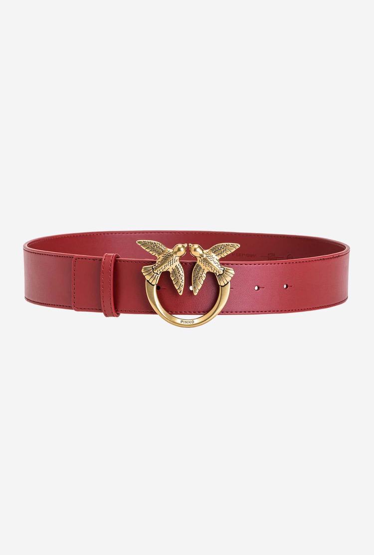Women's Pinko Love Birds Leather Belts Red Gold | Canada-61250399