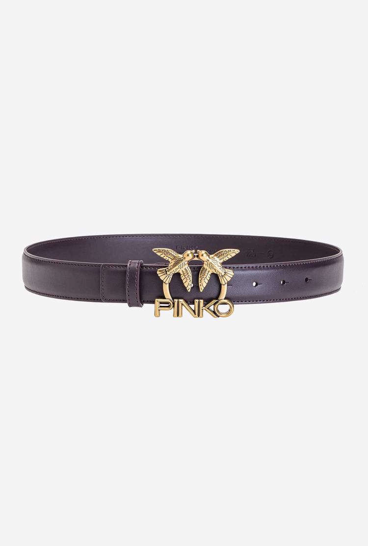 Women's Pinko Love Birds Logo Belts Purple Gold | Canada-56801799