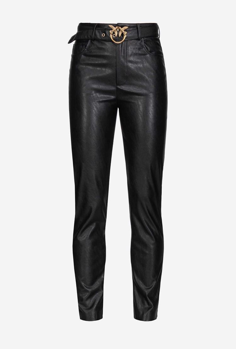 Women's Pinko Love Birds Pants Black | Canada-26840799