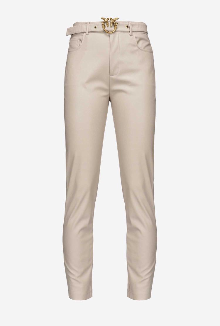 Women's Pinko Love Birds Pants Silver | Canada-98240359