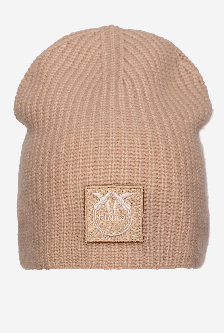 Women's Pinko Love Birds Patch Beanie Beige | Canada-91238549