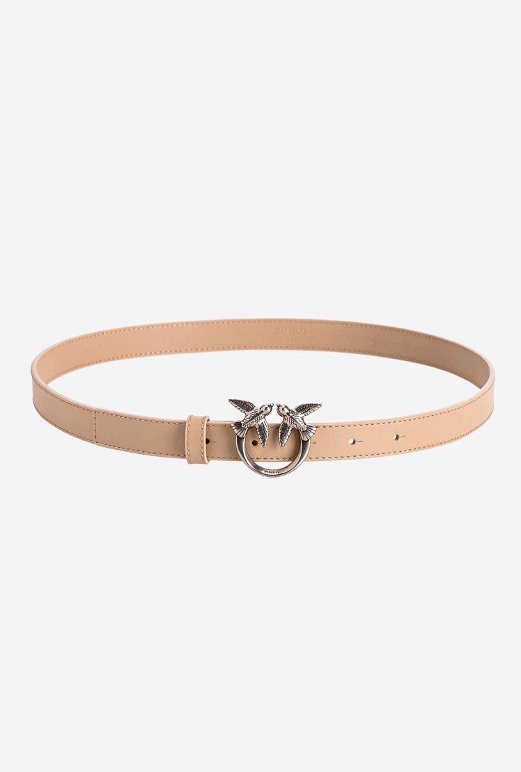 Women's Pinko Love Birds Thin Leather Belts Beige | Canada-48510679