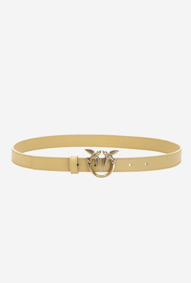 Women's Pinko Love Birds Thin Leather Belts Gold | Canada-86273599