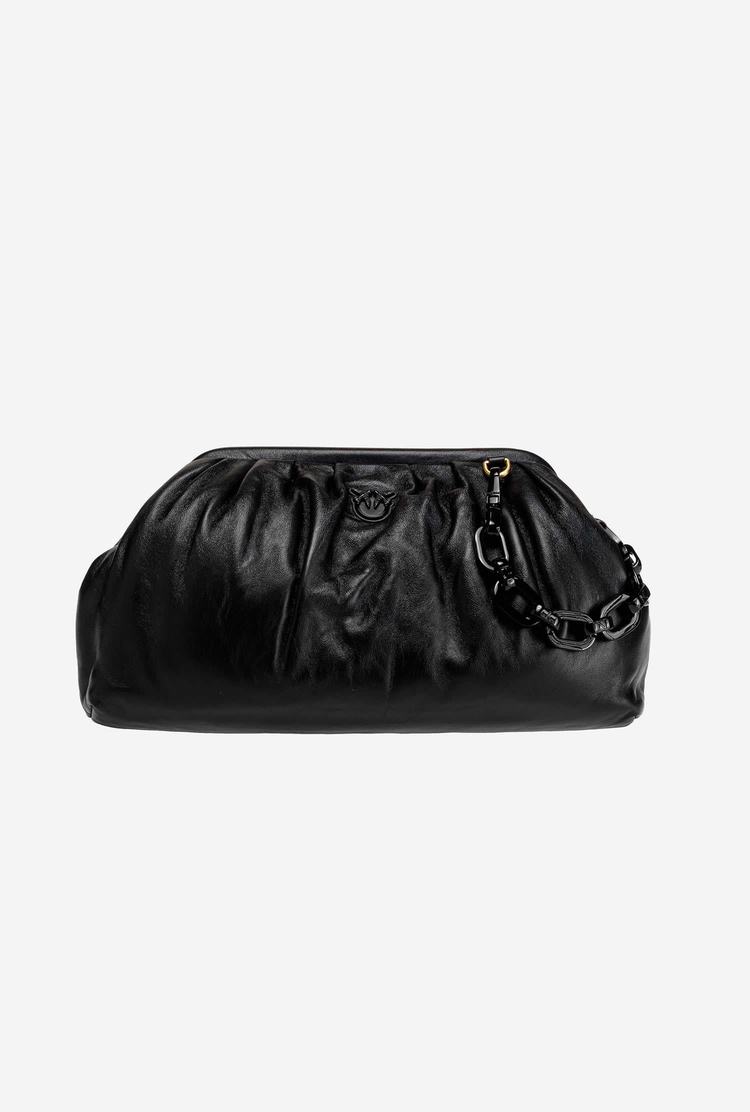 Women's Pinko Maxi Chain Pouch Full Colour Handbag Black | Canada-30619759