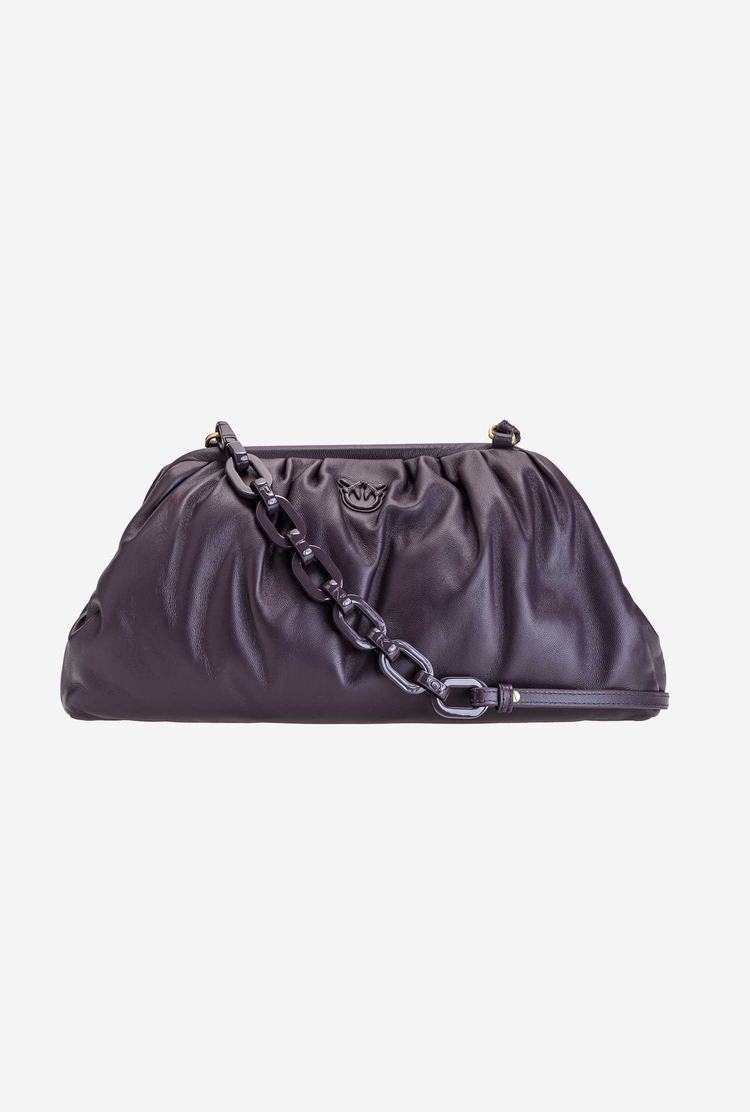 Women's Pinko Maxi Chain Pouch Full Colour Handbag Purple | Canada-65830799
