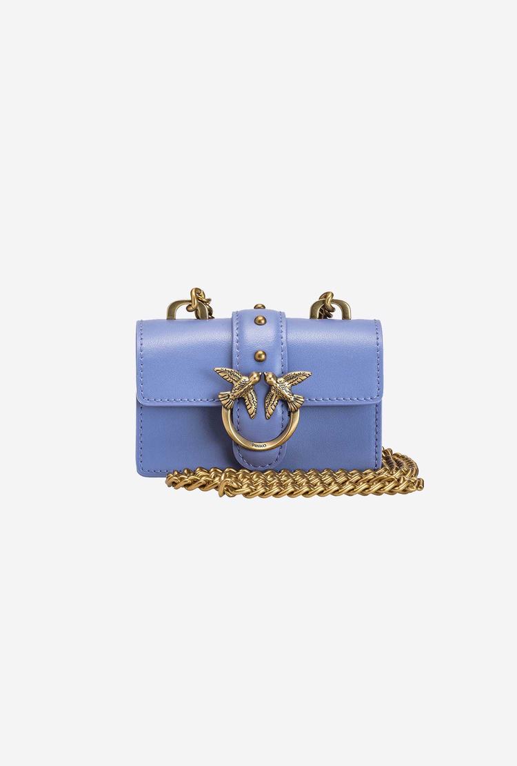 Women's Pinko Micro Love Bag Icon Simply Crossbody Bags Lavender Gold | Canada-02194769