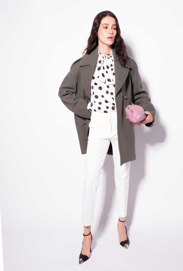 Women's Pinko Milano-knit Cigarette Pants White | Canada-08264979