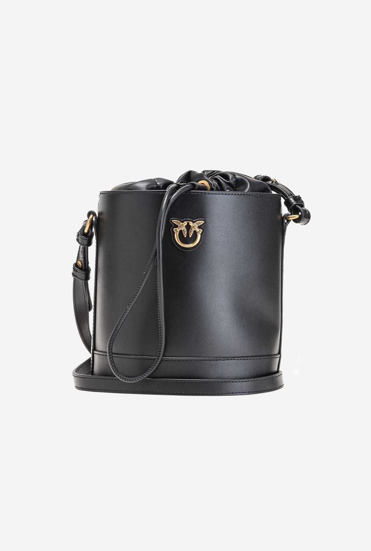 Women's Pinko Mini Bucket Bag Simply Shoulder Bags Black Gold | Canada-79842569
