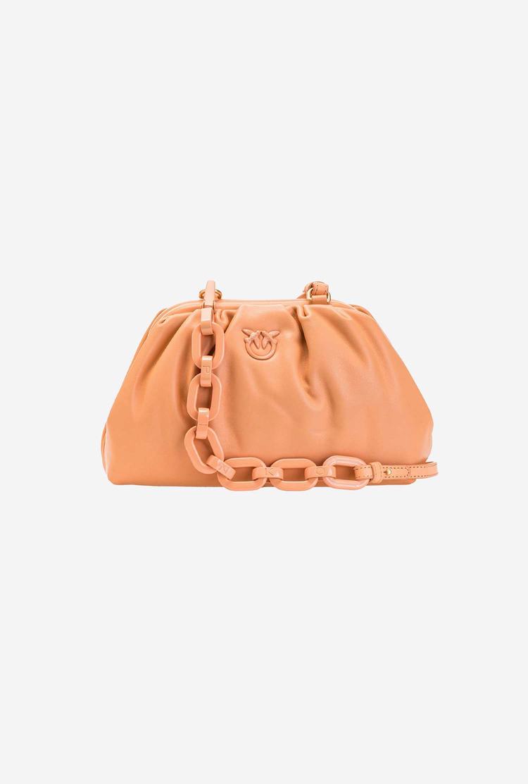 Women's Pinko Mini Chain Clutch Block Colour Handbag Light Orange | Canada-39126709