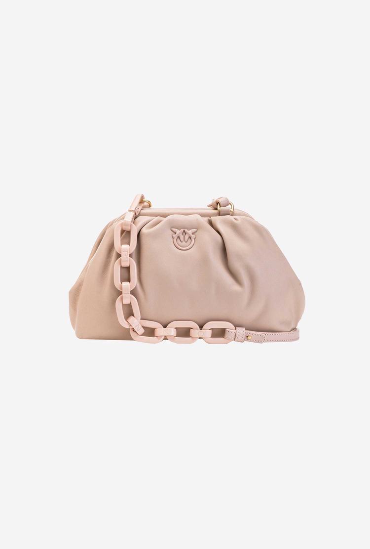 Women's Pinko Mini Chain Clutch Block Colour Handbag Pink | Canada-57194209
