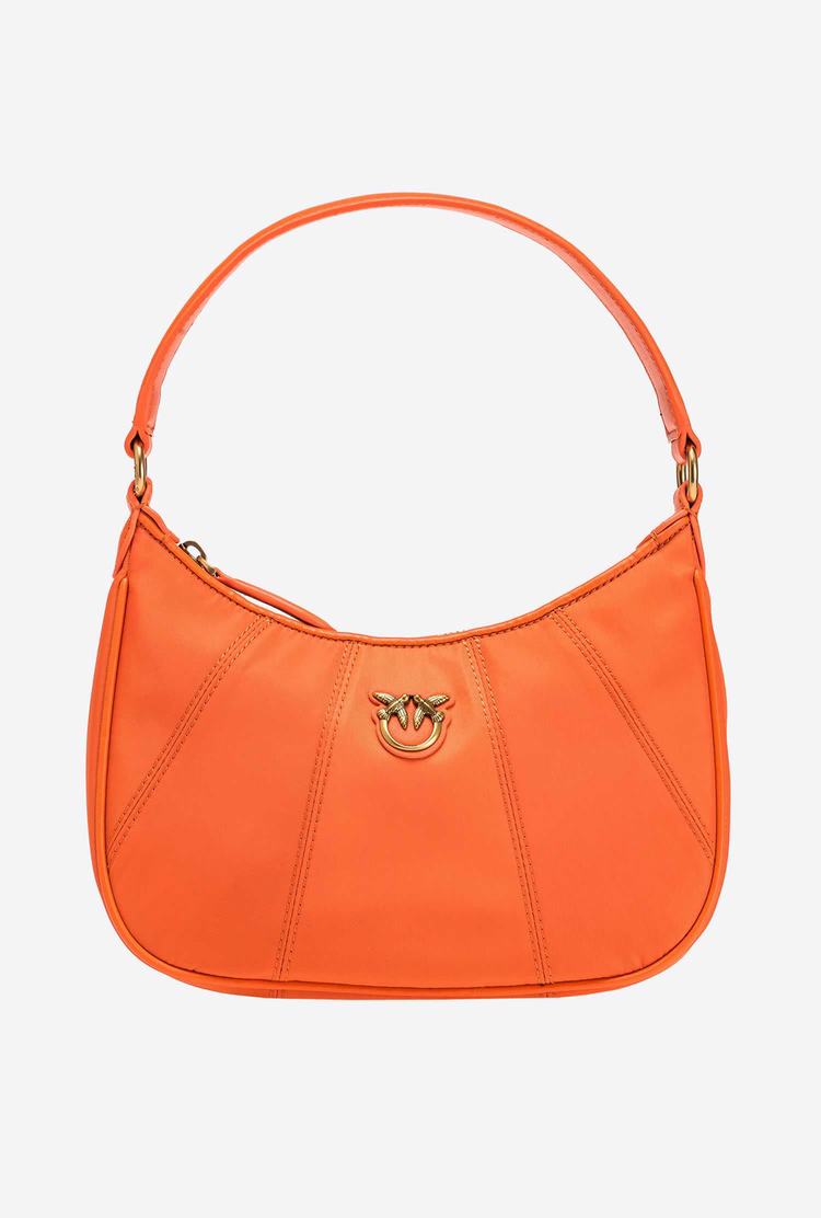 Women's Pinko Mini Half Moon Bag Recycled Shoulder Bags Orange Gold | Canada-57964039