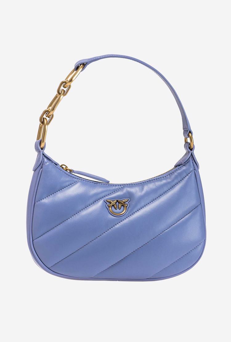 Women's Pinko Mini Love Bag Half Moon Maxi Quilt Shoulder Bags Lavender Gold | Canada-27031859