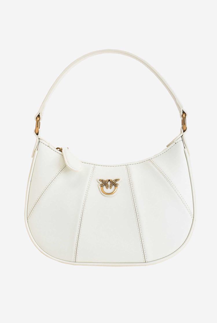 Women's Pinko Mini Love Bag Half Moon Simply Shoulder Bags White Gold | Canada-58612739