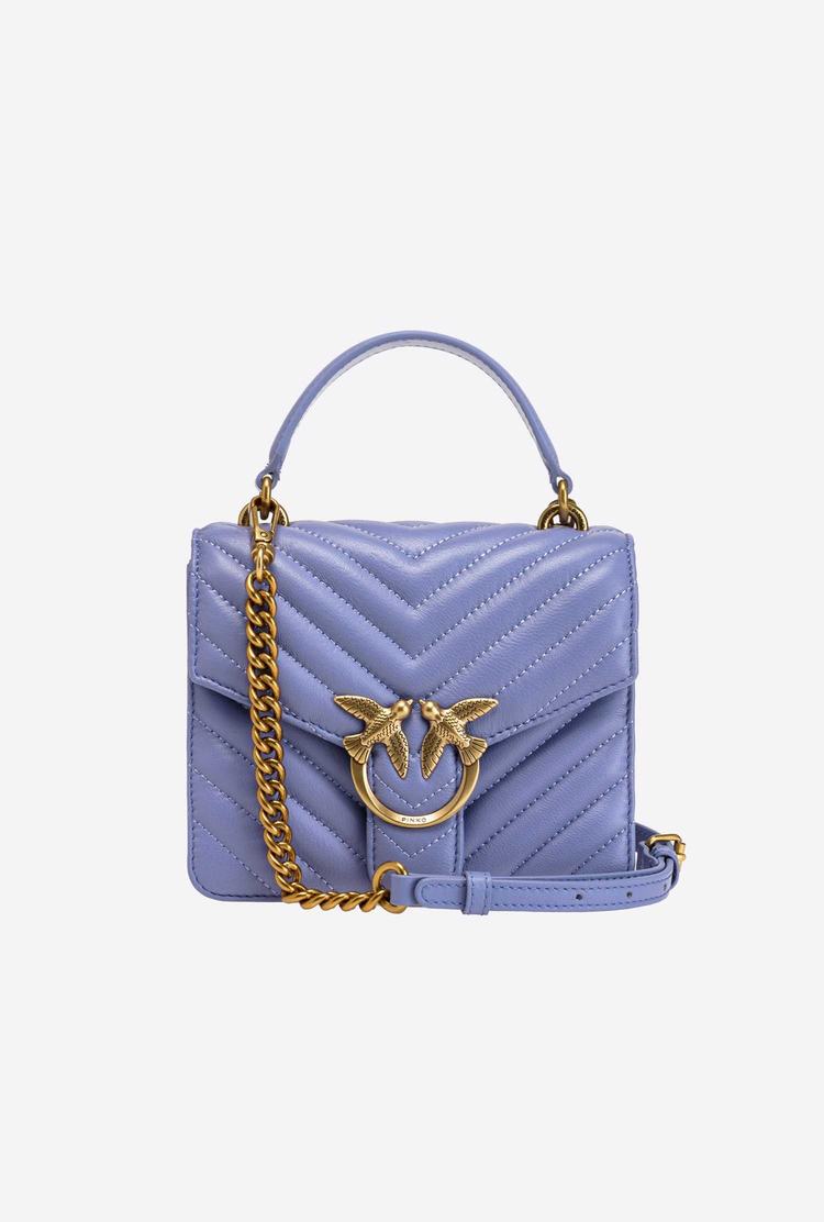Women's Pinko Mini Love Bag Handle Chevron Handbag Lavender Gold | Canada-87964539