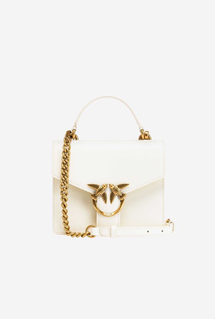 Women's Pinko Mini Love Bag Handle Simply Handbag White Gold | Canada-93201469