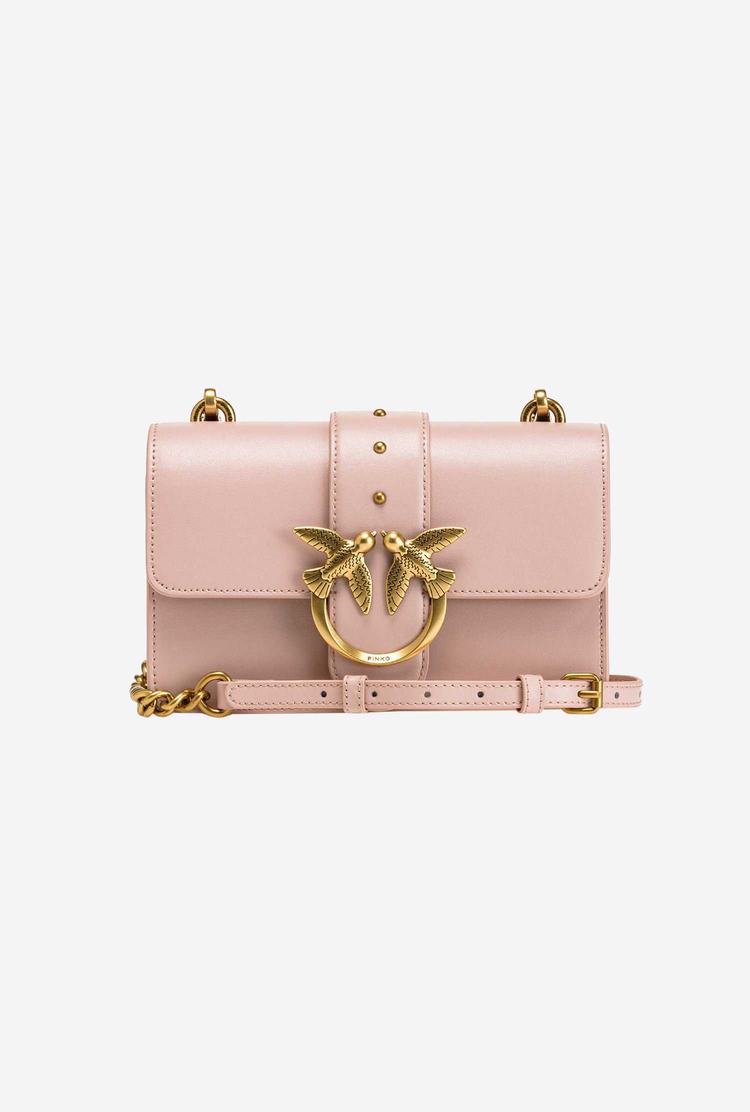 Women's Pinko Mini Love Bag Icon Simply Crossbody Bags Pink Gold | Canada-24390619